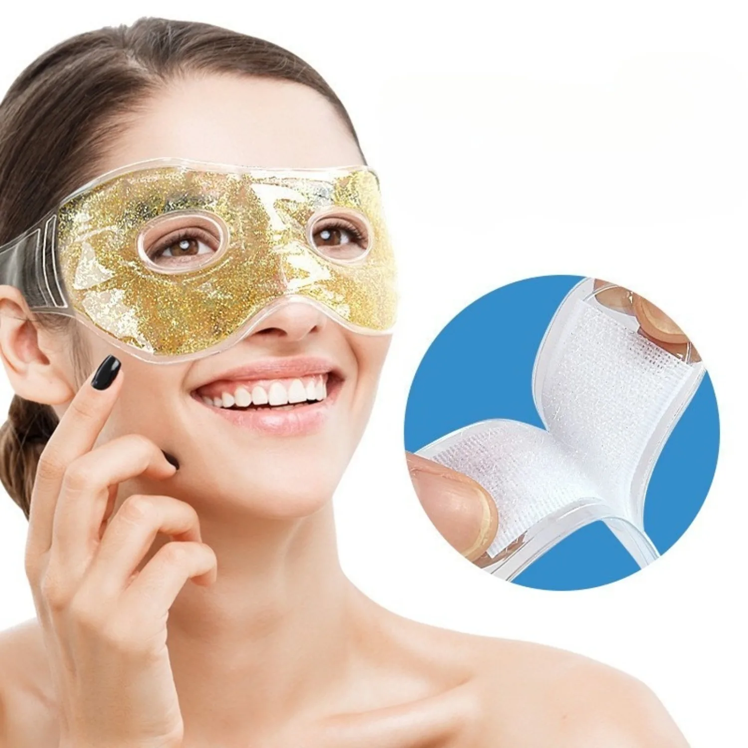 Glitter Gel Eye Mask for Sleep Relief Cooling Eye Pads Soothing Physical Eye Cooling Reusable Ice Pack For Women Eyes Care Tools