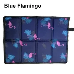 Compact Waterproof Folding Camping Mat - Portable Foam Outdoor Picnic & Beach Seat (Blue Flamingo)