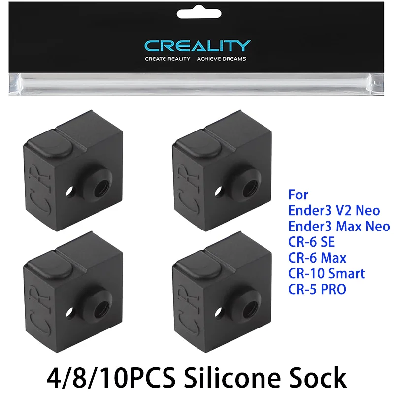 CAEALITY حقيقية الأصلي أندر 3 V2 نيو سيليكون جورب 4/8 قطعة طابعة ثلاثية الأبعاد Hotend سخان كتلة غطاء متوافق CR-6 SE/CR-10