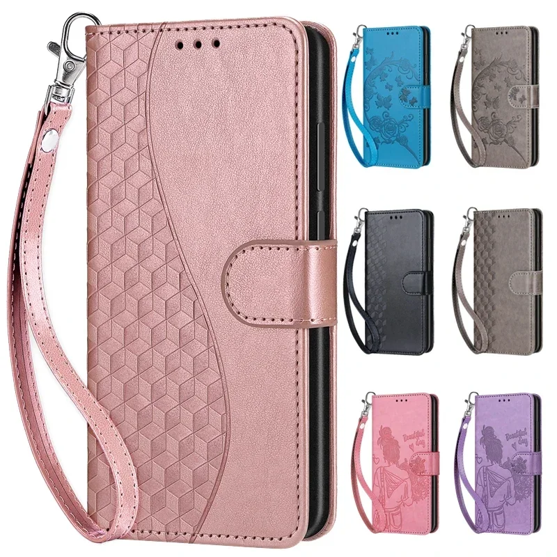Luxury Leather Flip Wallet Case - Shockproof Design with Pattern Etui