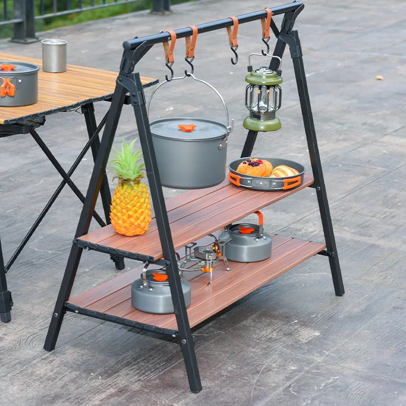新しいキャンプ用三角形の棚,屋外用,アルミニウム合金,折りたたみ式