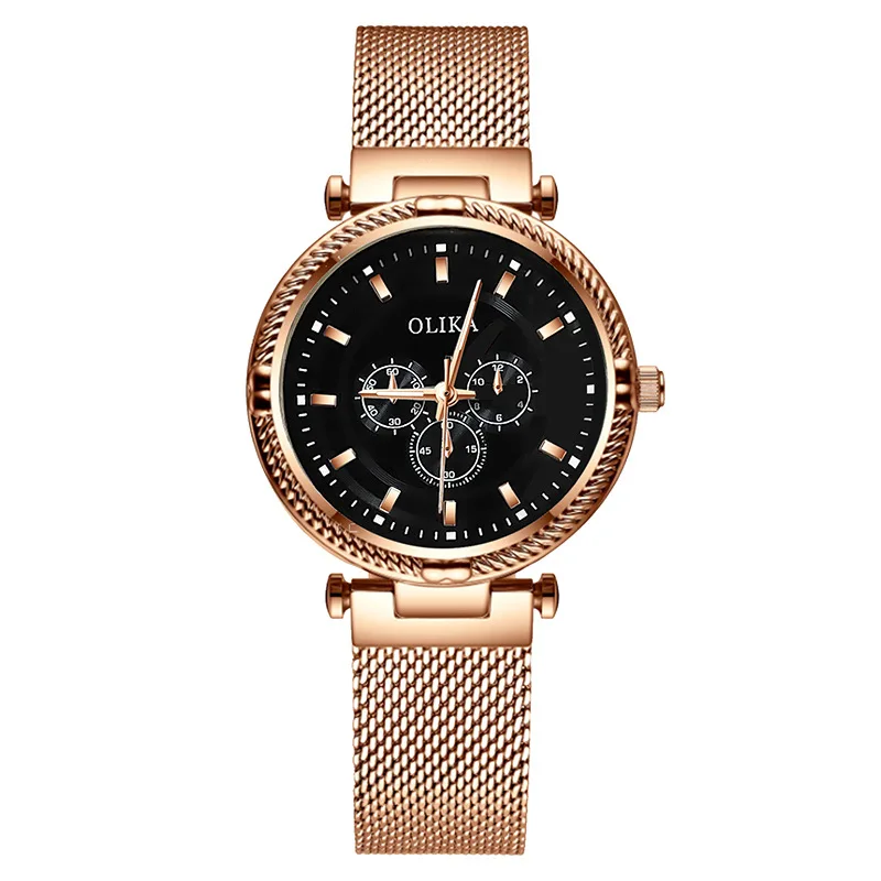 OLIKA New Women Watches Luxury Fashion Trend Quartz Watch Female Waterproof Mesh Band Women's Watch Ladies Clock Mujer Relojes