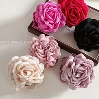 Solid Color Fabric Wers Large Claws For Women New Sweet Shark Clip French Wer Haripins Elegant Hair Accessories - Image 2