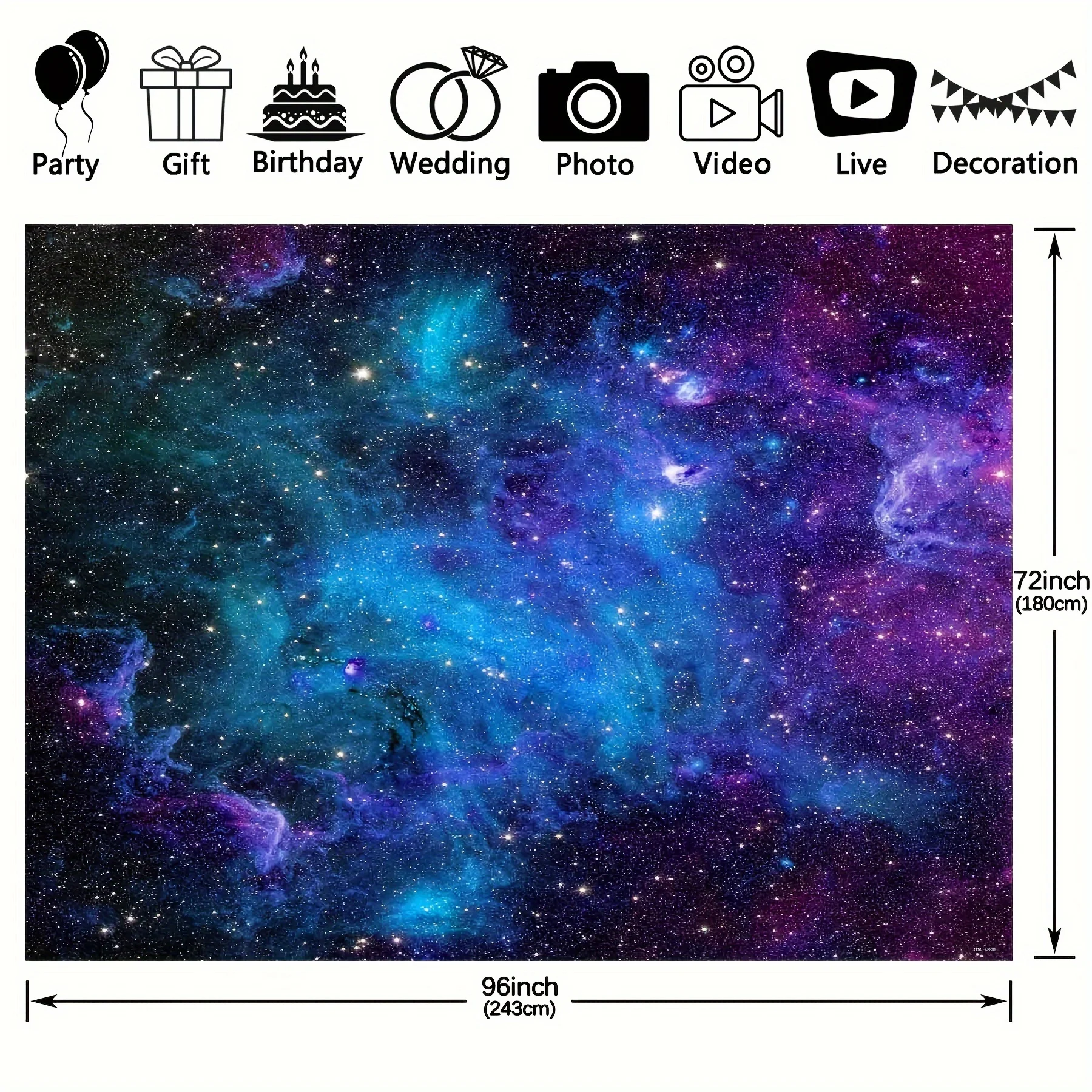 Party Backdrop Curtain Outer space stars galaxy polyester photographic background cosmic planets Milky Way party photo background tapestry