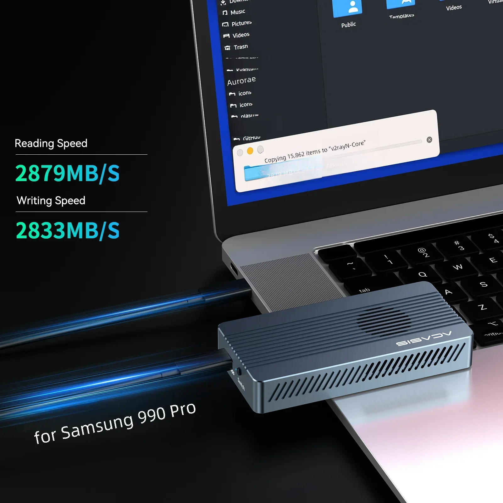 ACASIS 40gbps USB 4.0 SSD esetben Villám NVME M2 Várandos 8TB esetben SSD Összeegyeztethető vel Villám 4/3 USB3.2/3.1/3.0 JHL7440