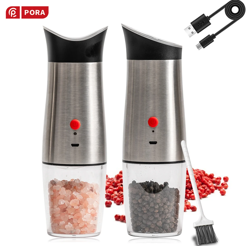 Newest Electric Pepper Grinder USB Rechargeable Gravity Salt and Pepper