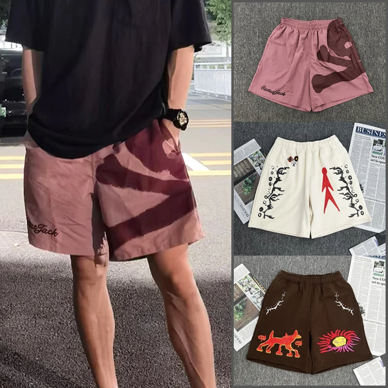 

Travis Scott Cactus Jack Cartoon Printed Shorts 1:1Xmastermind JapanL Logo Skull Print Casual Shorts