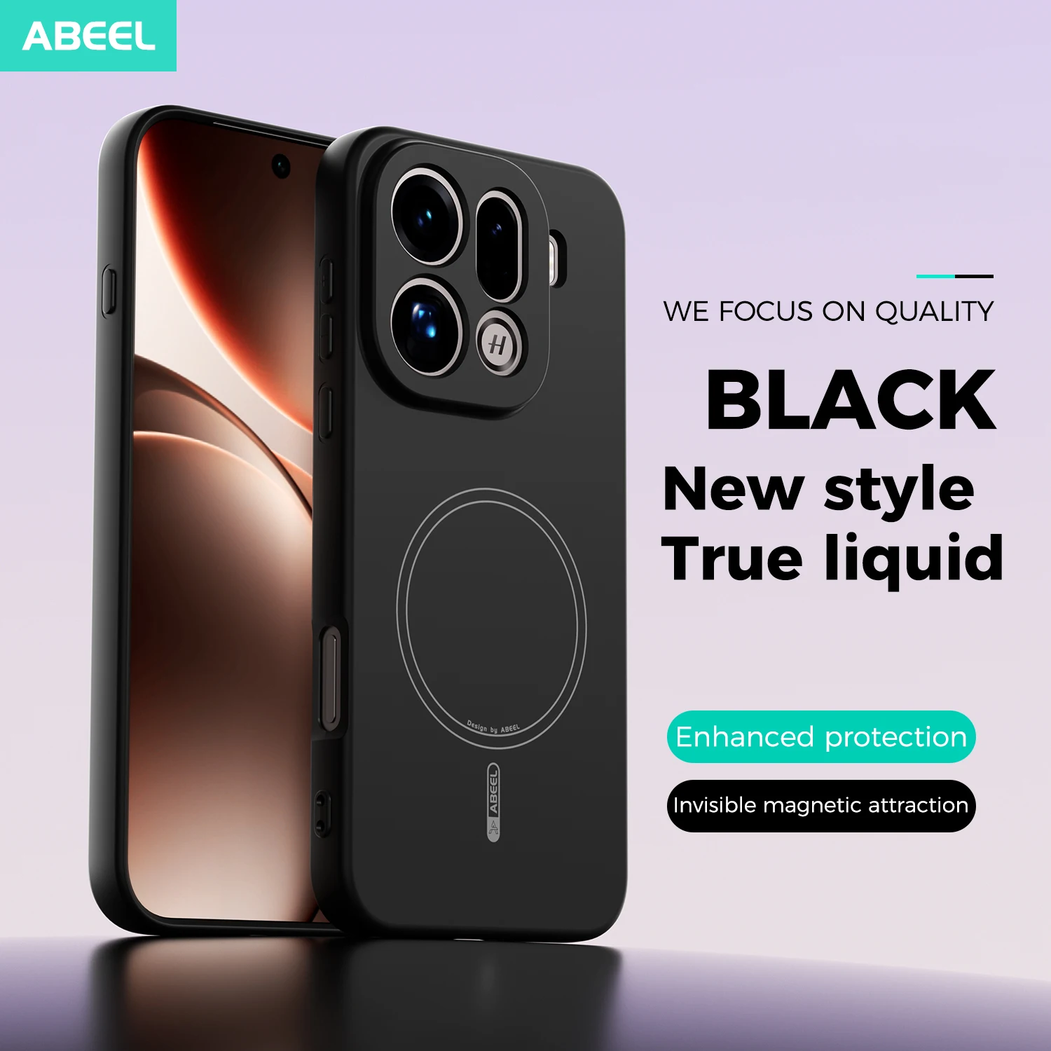 Magnetic Liquid Silicone Case with Full Camera Protection and Soft TPU Cover