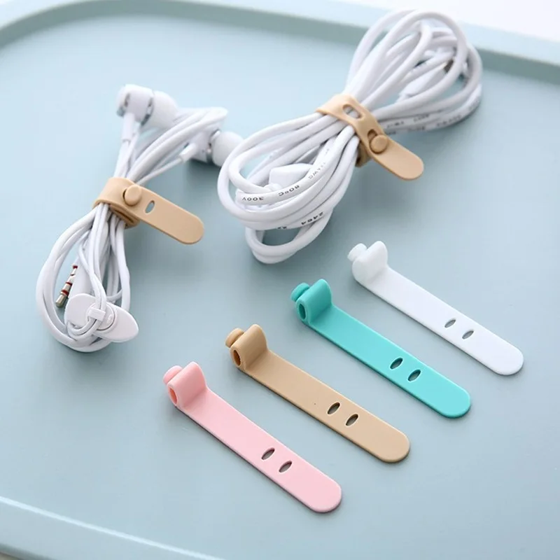 Anti-lost earphone data cable storage silicone strap strap cable organizer buckle hub cable strap cable tie Cable Organizers cable organizers reusable silicone cable ties cord organizer keeper holder fastening straps headphones pc wire wrap management