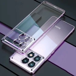 Luxury Plating Silicone Clear TPU Transparent Phone Case for POCO C75 4G (Purple)