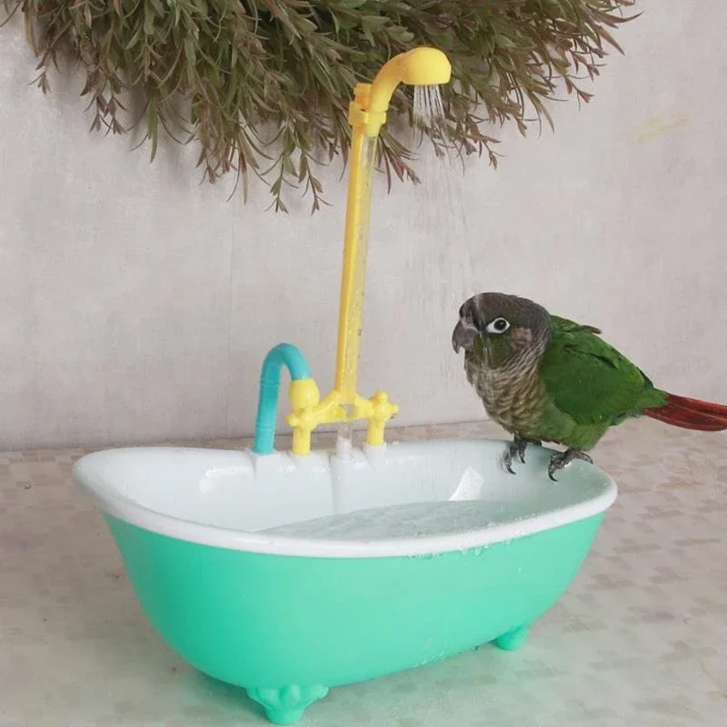 Bird bath Parrot Shower Bird Bath Cage Automatic Parrot Shower Bowl Birds Accessories Toy Bird Bathtub