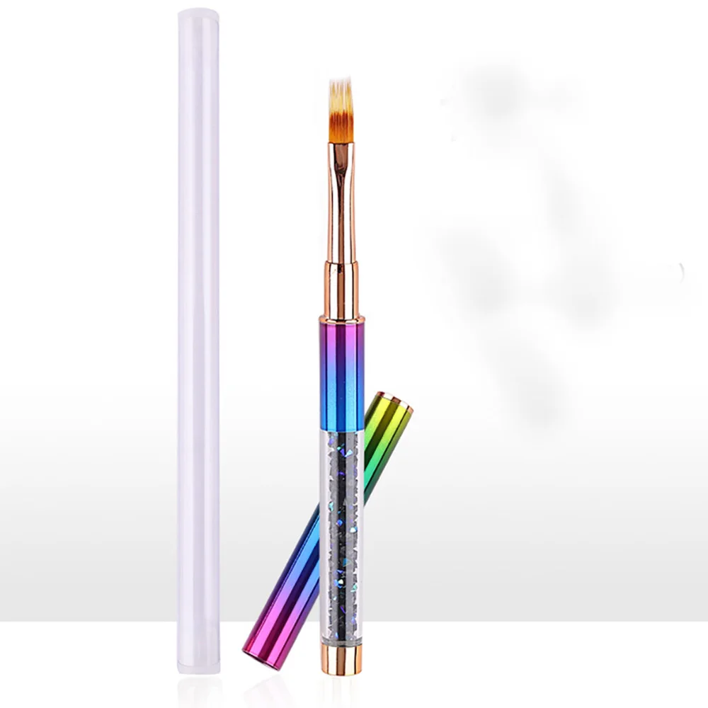 1PCS Nail Brush Rhinestone Handle Painting Pen Drawing Gradient Nail Art Pen Tool 6