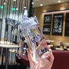 Lovely Kids Water Sippy Cup Creative Cartoon Baby Cups with Straws Leakproof Water Bottles Outdoor Childrens Cup 2
