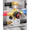 Black Shower Tub Faucet Set 7 Modes Handheld Shower Kit Dual System Luxury Rain Spa Massage Head Brass Valve 3-Way Diverter 4