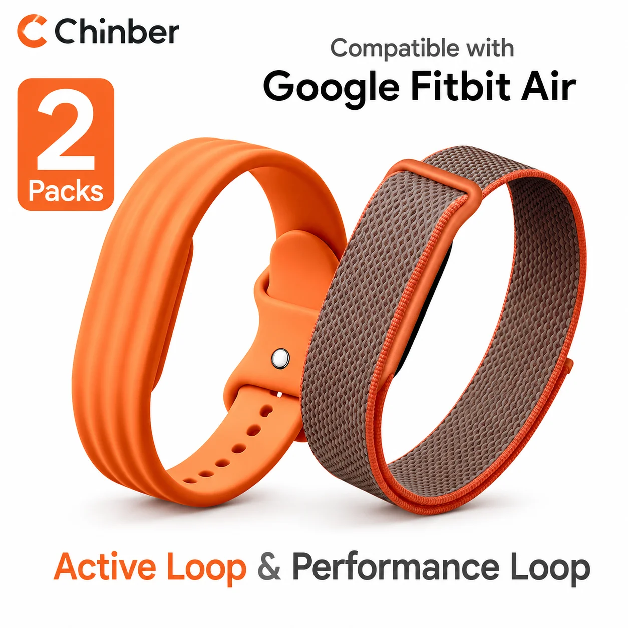 Dual Pack Adjustable Active & Performance Loop Straps for Fitness Trackers
