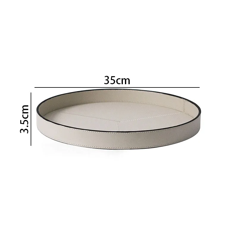 Modern Leather Storage Tray Geometric Circular Decoration Table Jewelry Organizer Bedroom Cosmetics Container Home Decoration 6