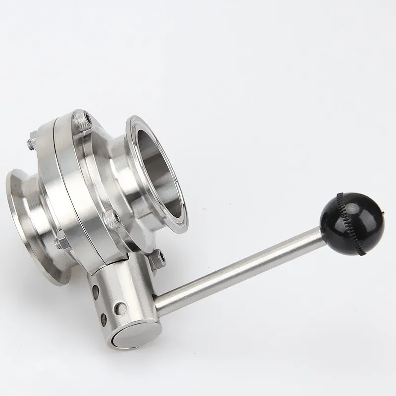 3"(76mm) Ferrule OD91mm Tri Clamp Butterfly Valve with Pull Handle Sanitary 304 Stainless Steel For Homebrew Beer Dairy Product