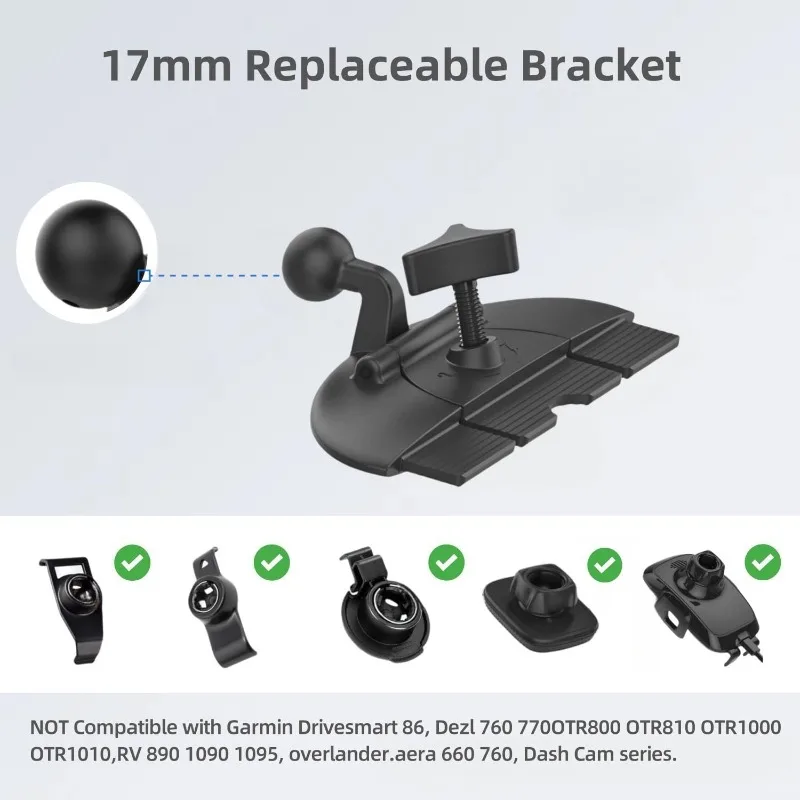 Universal Car CD Slot GPS Mount for Garmin 3.5-7 Inch Navi 360° Rotating Ball Base Compatible with Carplay  & Sat Nav Devices