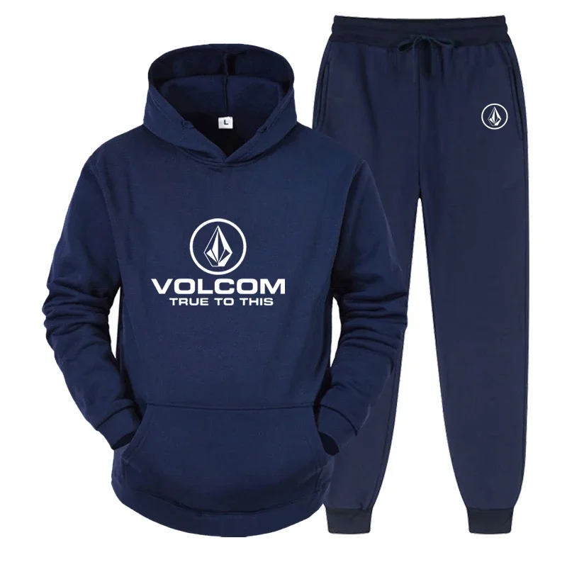 Men's VOLCOM Spring and Autumn Outdoor High Quality Hoodie Set, Sports Mountain Hoodie, Fashion and Leisure 4
