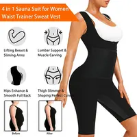 Sauna Suits for Women Full Body Waist Trainer Vest Workout Jumpsuits Slimming Body Shaper with Zipper and Breathable Crotch 4