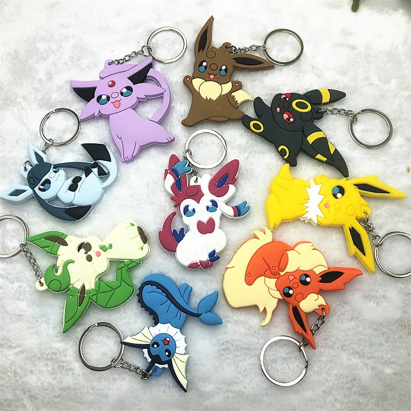 Porte-clés en PVC Pokémon Anime Figure, Eevee, Pikachu, Vaporeon, Umbreon,  Glaceon, Sac, Porte-clés, Charme, Jouets pour enfants, Cadeaux  d'anniversaire - AliExpress