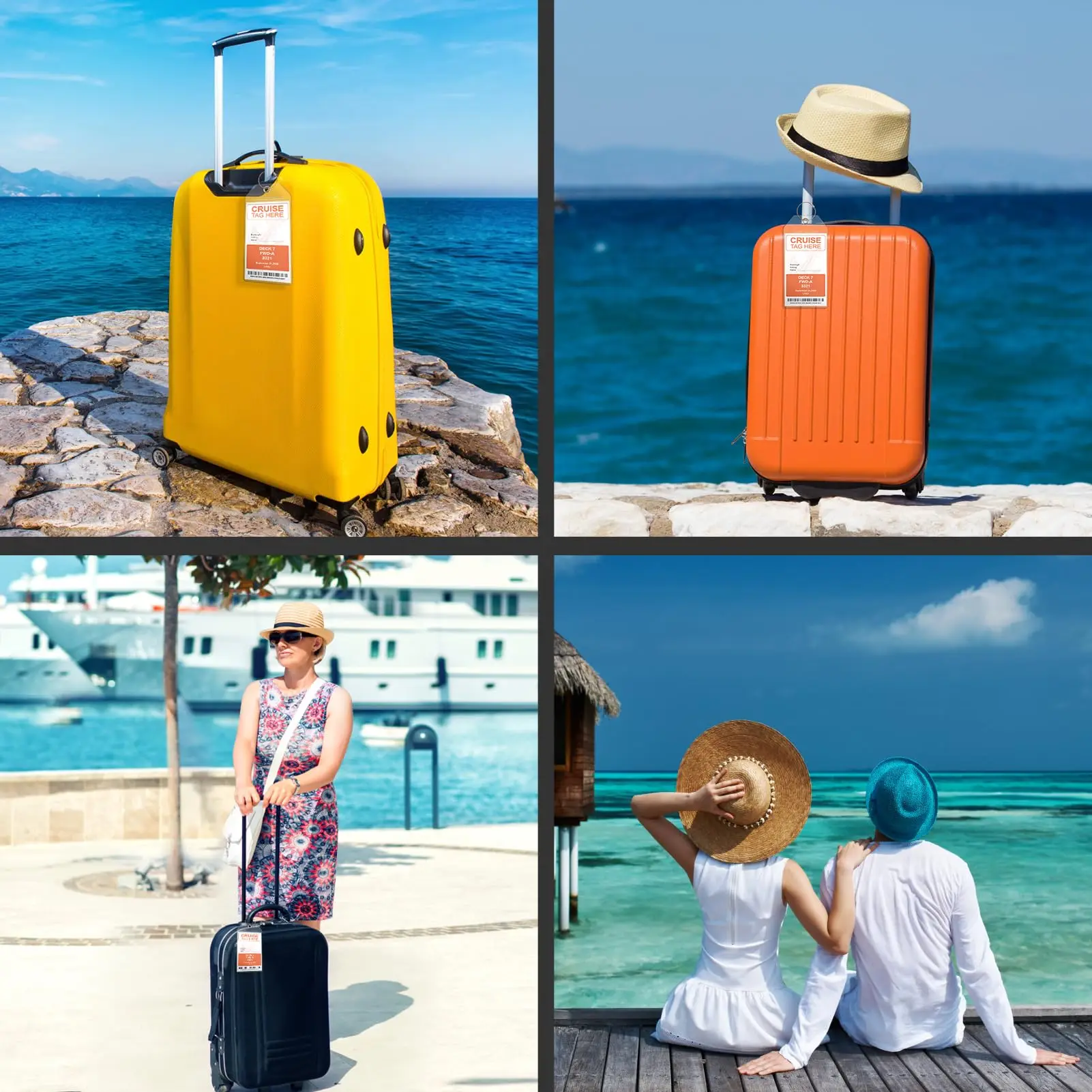 Cruise Luggage Tags Clear Luggage Tag Holder Zip Seal Steel Loop Waterproof Fits All Cruise Line 1/5/10pcs luggage tag holder