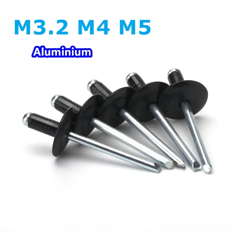 Black Blind Rivets Pop Rivets M2.3 M4 M5 Aluminum Mushroon Head Mandrel Pop Rivets for Furniture Black Blind Rivets Pop Rivets M2.3 M4 M5 Aluminum Mushroon Head Mandrel Pop Rivets for Furniture