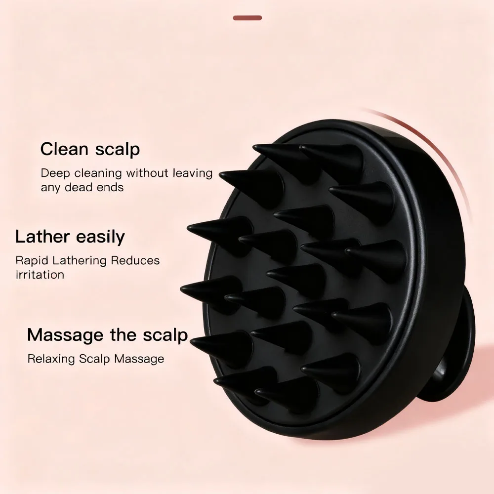 Silicone Shampoo Brush Head Scalp Massage Comb Clean The Scalp Thoroughly Body Massage Brush Bath Brush Salon Hairdressing Tool