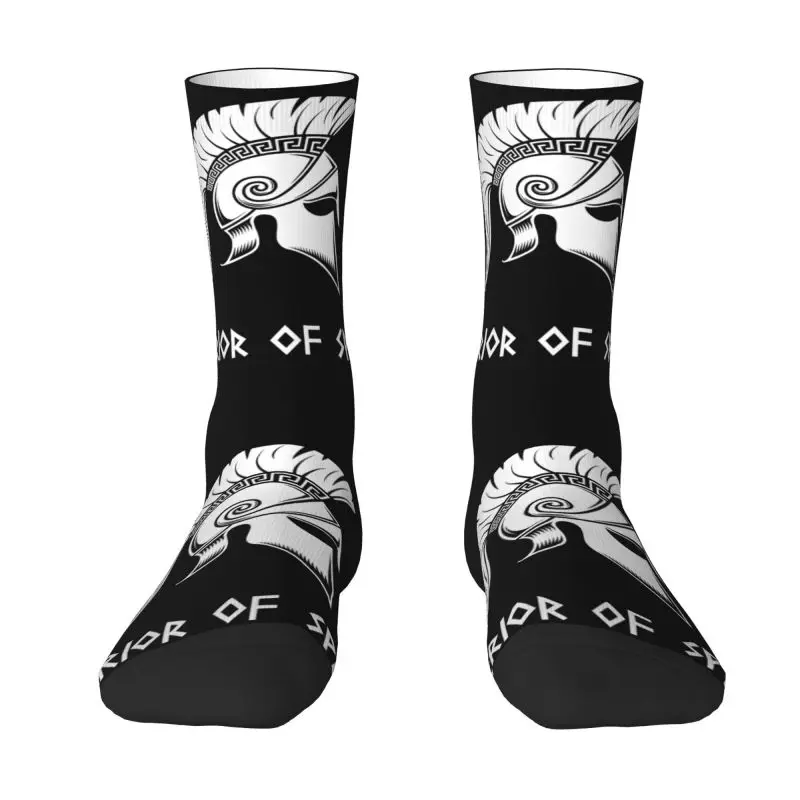 

Милые мужские носки унисекс в стиле воин спартанцев, удобные теплые короткие носки с 3D-принтом спартанцев