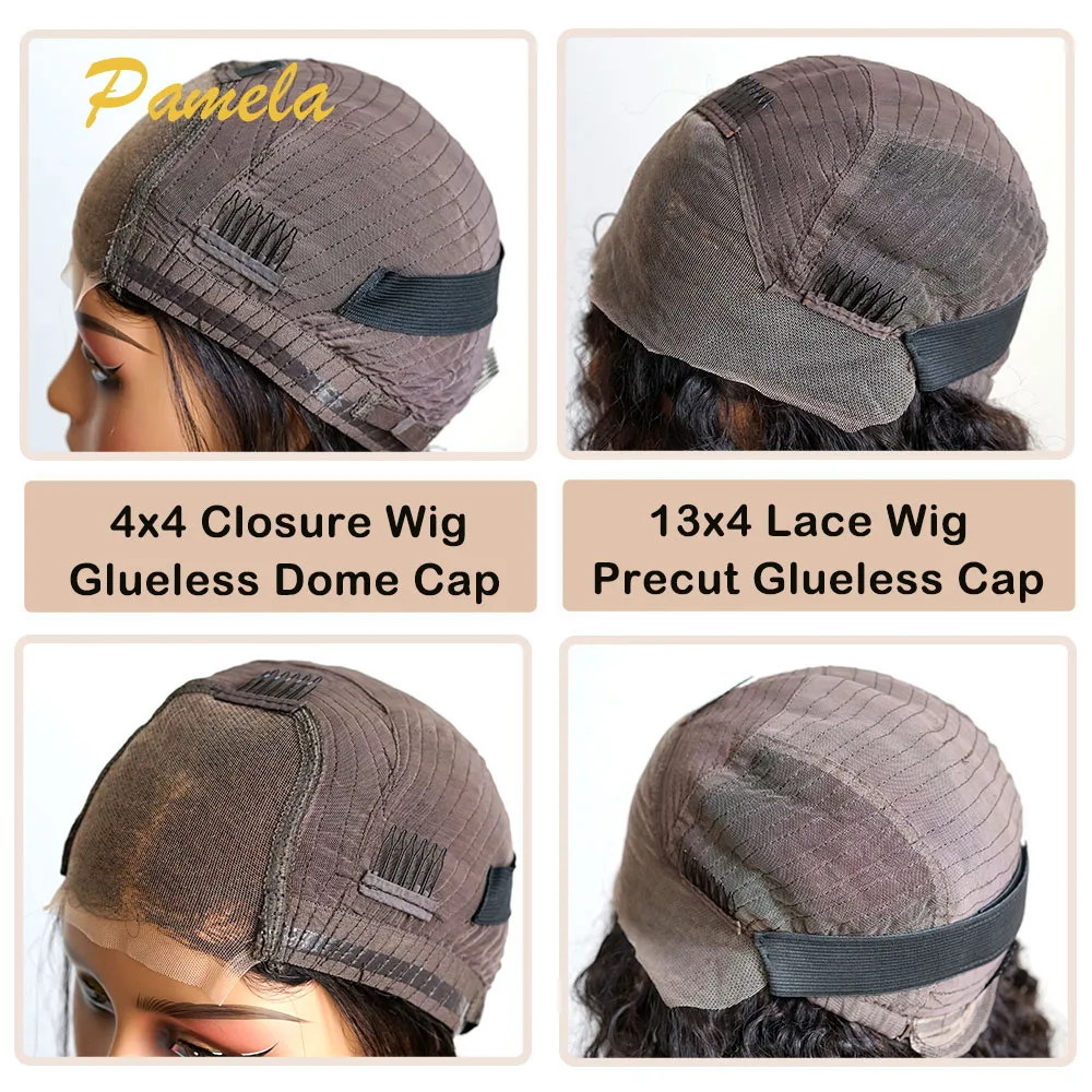 9x6 Transparent Lace Closure Glueless Wig Human Hair Ready To Go Honey Blonde Bone Straight 250% Density Dark Brown Colored Wig