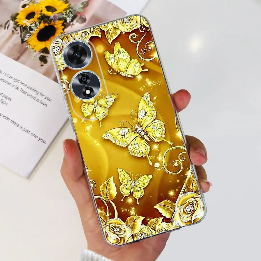 2024 New Stylish Flower Transparent Soft Silicone Slim Back Cover