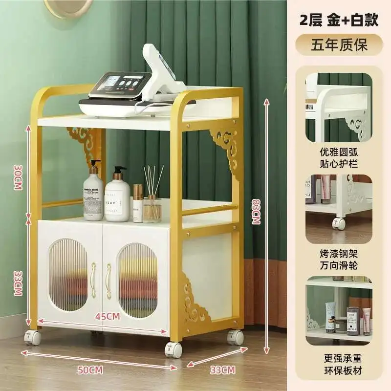 Barber Trolley ツールカート、4層収納トレイ、ビューティーサロン美容