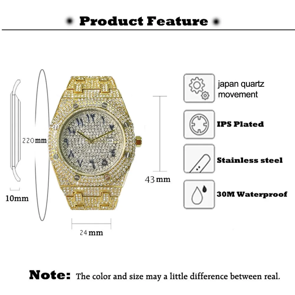 New Cool Watches For Men Top Brand Luxury Hip Hop Iced Out Diamond Quartz  Wrist Watch Male Clock Relogio Masculino Drop Shipping