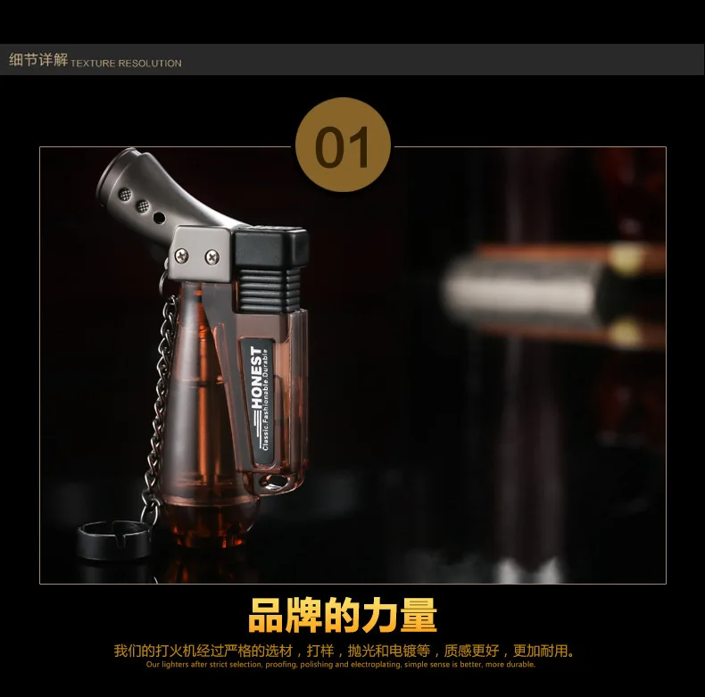 Description Picture 5 of itemHONEST Transparent Windproof Jet Blue Flame Small Welding Gun Butane Gas Torch Lighter Outdoor Compact Portable Cigar Lighters