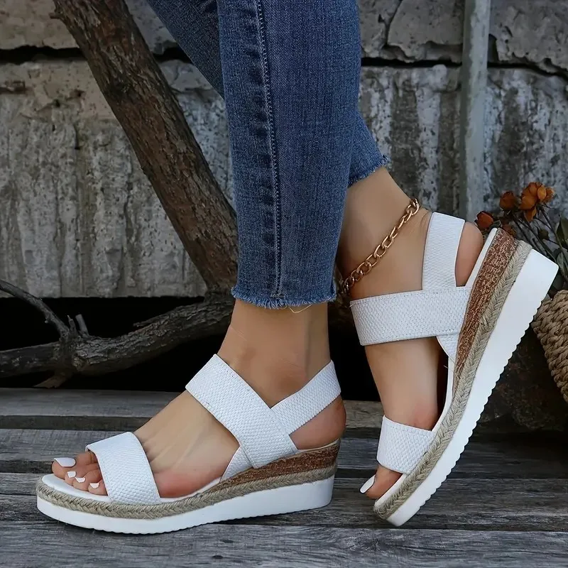 New Women Slippers Casual Solid Color Bowknot Platform Flat Shoes Fashion Braided Straps Outdoor Walking Sandals Zapatilla Mujer — view 2