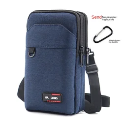 Men's Outdoor Waterproof Tactical Waist and Crossbody Bag (Double zipper Blue)