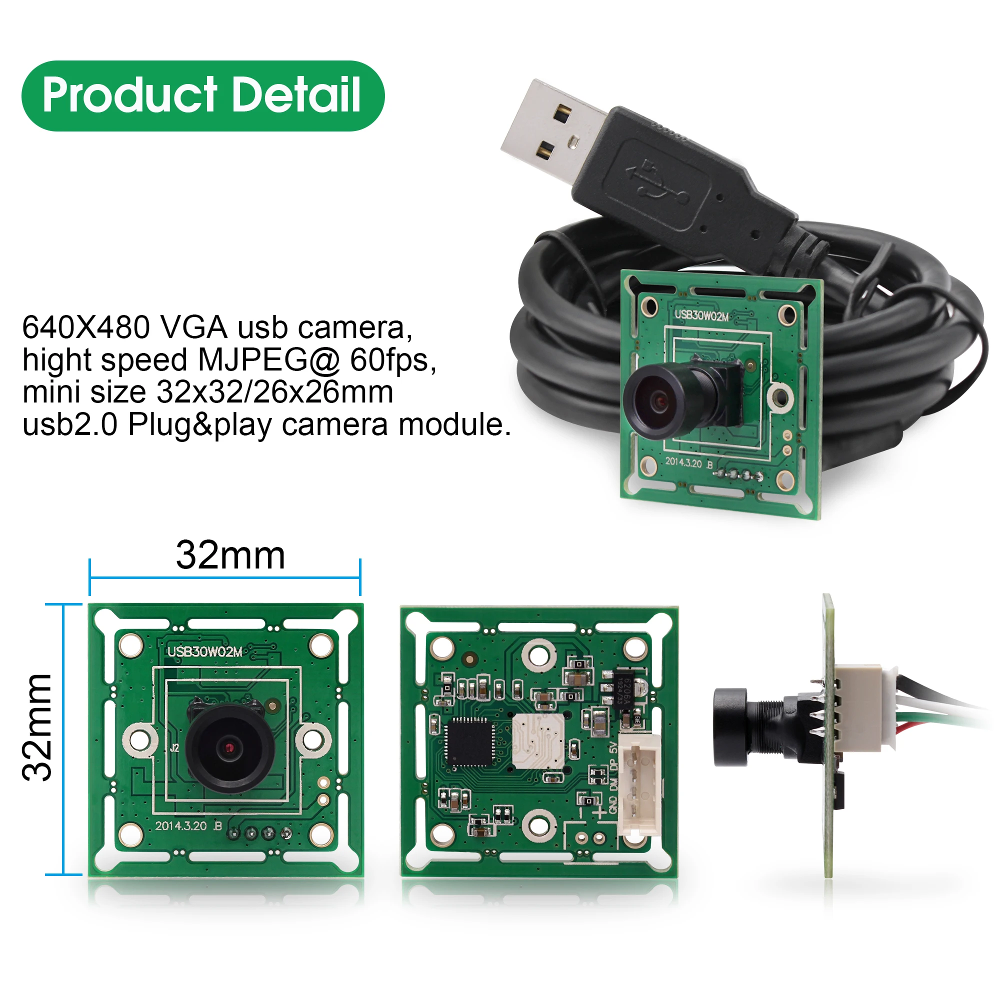 【新品未開封】micro camera 65-200 Degree OV2640 2 Million Pixel Camera Module For ESP32