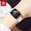 OLEVS 9961 Original Quartz Watch for Women Silicone Strap Watches Black Square Digital Dial Waterproof Ladies Wristwatch Gifts 4
