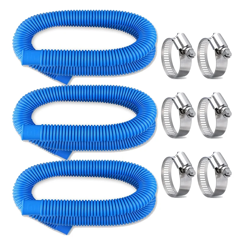 

New-Pool Pump Replacement Hose For Intex/Coleman,330GPH 1000GPH, 3 Pack Swimming Pool Pump Pipes With Hose Clamp