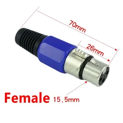 5 - Pack Premium XLR 3 - Pin Male and Female Audio Connectors - 5PCS (Female)