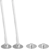 100pc metal candle wick sustainers tabs , Silver Waxed Carry wick holder for Wax Fixed Base Holder Stand candle making tool 4