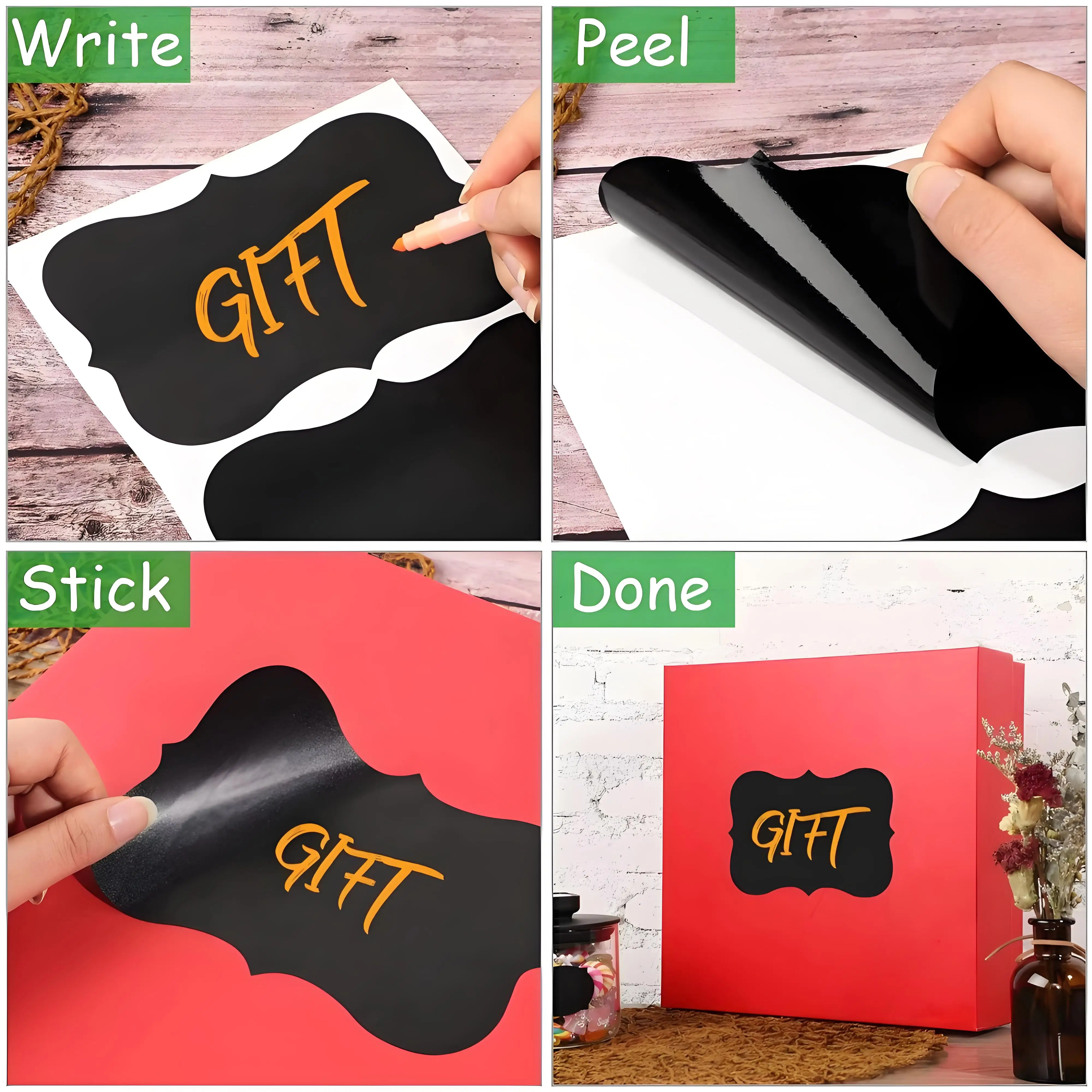 120PCS/Roll Waterproof Oilproof Removable Food Stickers Labels for Jars Containers Spice Bottles Include Marker Pen