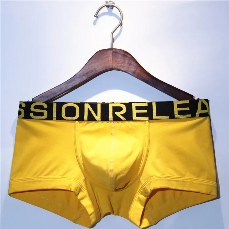 Men Trunks Cotton Underwear Pouch Bulge Underpants Male Boxer Fashion Letter Slip Homme Breathable 3D Crotch Panties Knickers