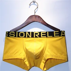 Men Trunks Cotton Underwear Pouch Bulge Underpants Male Boxer Fashion Letter Slip Homme Breathable 3D Crotch Panties Knickers