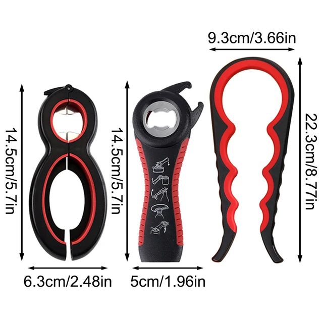 Can Opener Multi Functional Four In One Beverage Bottle Opener Cap Twister Four Position Can Opener Anti Slip Cap Twister 6