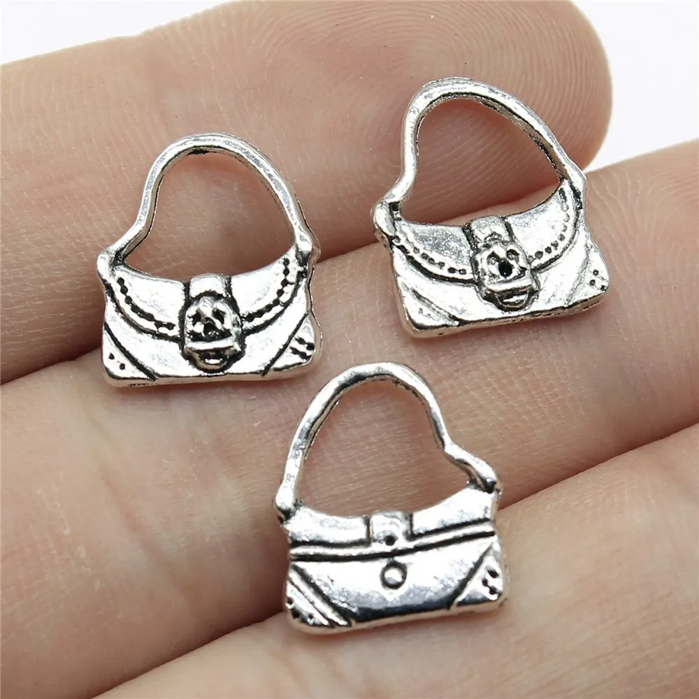 20pcs 아연 합금 금속 행운의 여성 핸드백 매력 Diy 팔찌 만들기 키 체인 만들기
