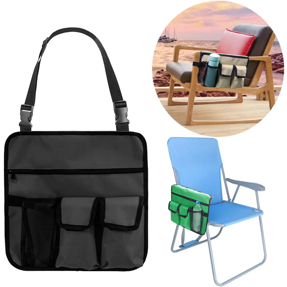 Sac de rangement de chaise accoudoir, sac de rangement pour plage Camping  sac de pochette à suspension latérale pour chaise d'extérieur