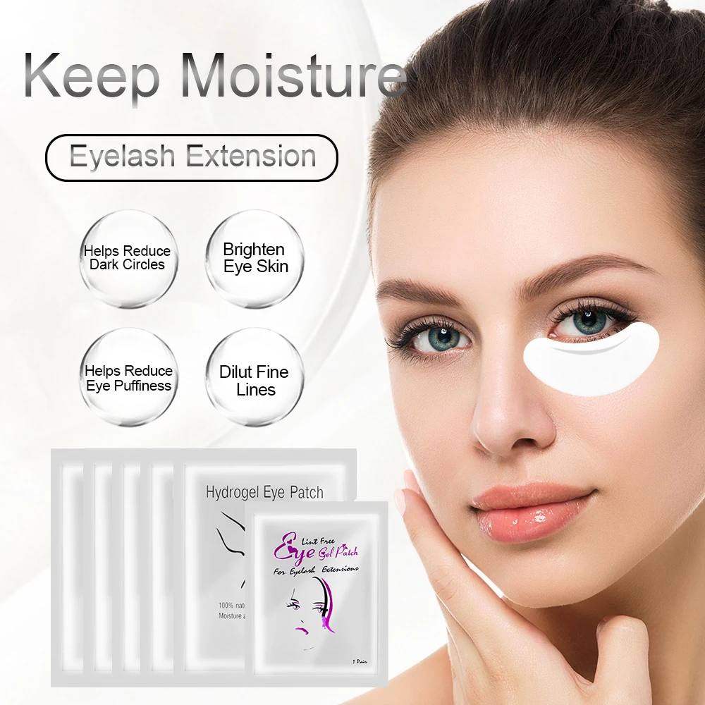 Eyelash Patch Eyelash Pads Eyelash Patches Eyelash Accessories Eyelash Extension Supplies 50 Pairs Eyelash Extension Patch Hydrogel Patches Makeup Lash Extension Under Eye Patch Pad Eyelash Gel Lash Pads Patches