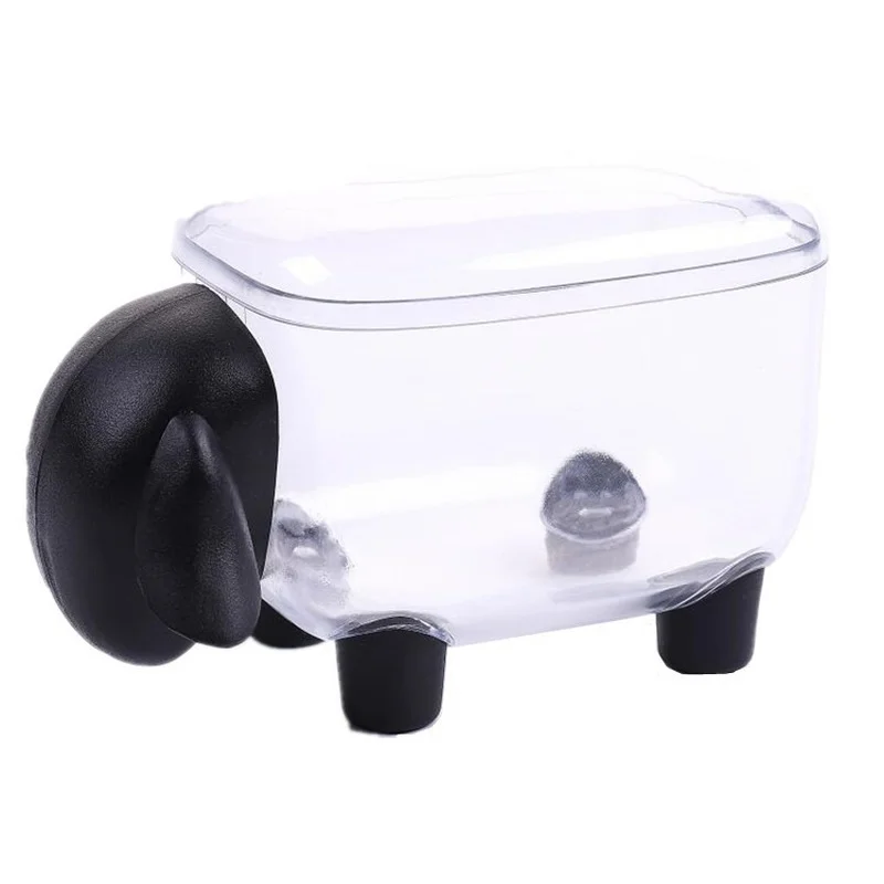 Acrylic Storage Box Acrylic Sheep Clip Holder Makeup Cotton Swabs Buds Organizer Transparent Toothpick Visiting Card Storage Box Clip Dispenser