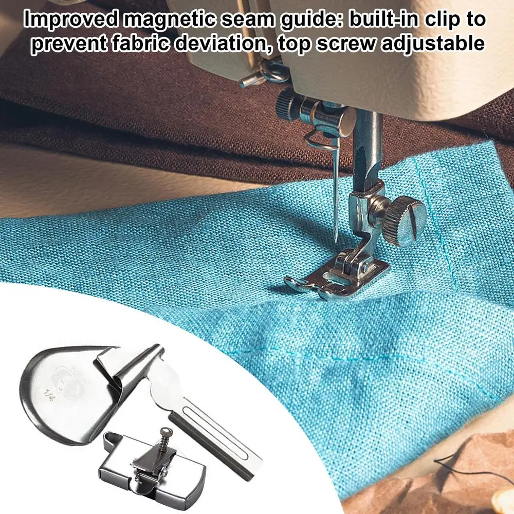 Sew Magnetic Seam Guide Seam Guide Rolled Hemmer Foot Multi-Purpose Sewing Accessory For Beginners Professionals Amateurs